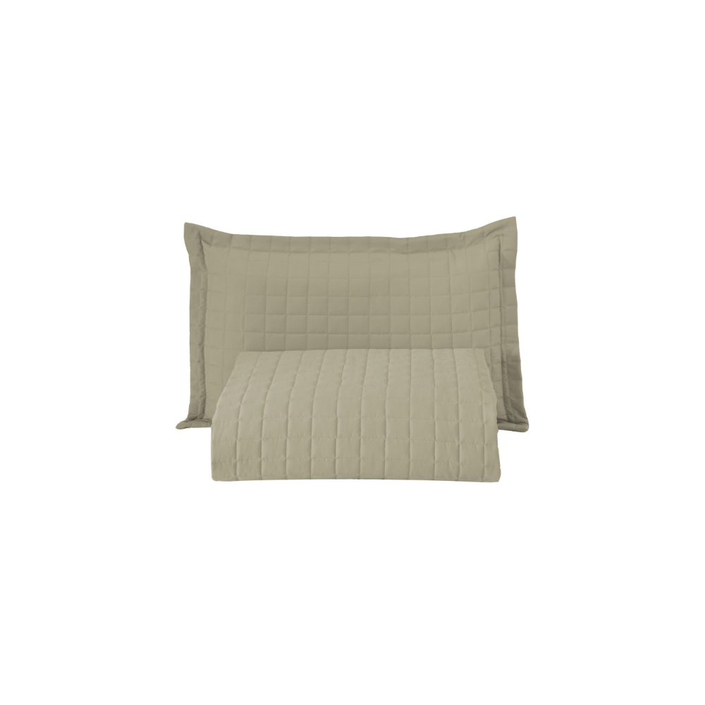 Kit Cobre-Leito Matelado Copacabana 2 Peças Solteiro Caqui Micropercal 300 Fios