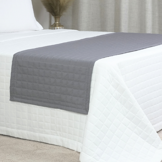 Peseira Copacabana King Cinza Percal 300 Fios