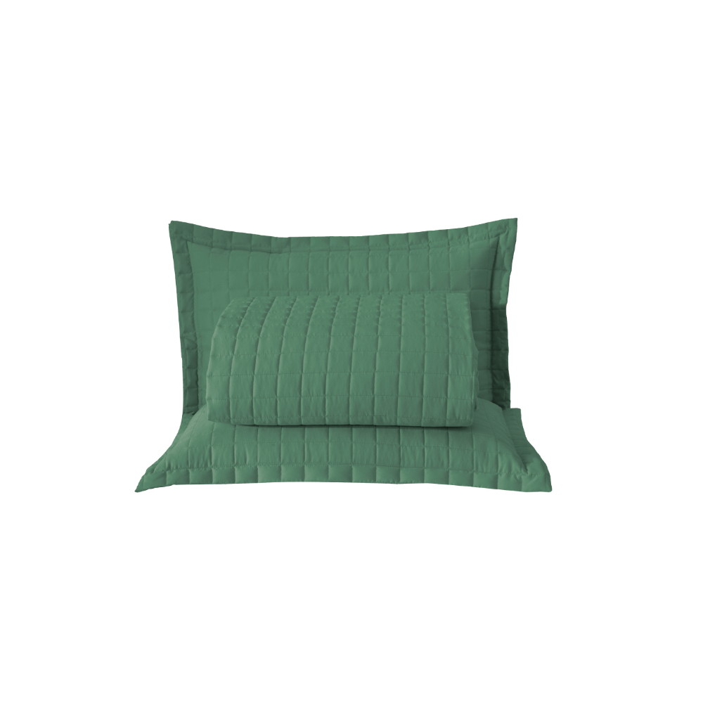 Kit Cobre-Leito Matelado Copacabana 3 Peças Casal Verde Micropercal 300 Fios