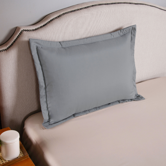 Porta-travesseiro Versatile Cinza 70x50cm Micropercal 300 Fios