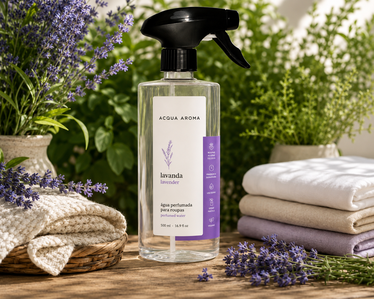 Água Perfumada para Roupas Lavanda, 500 ml, da Acqua Aroma