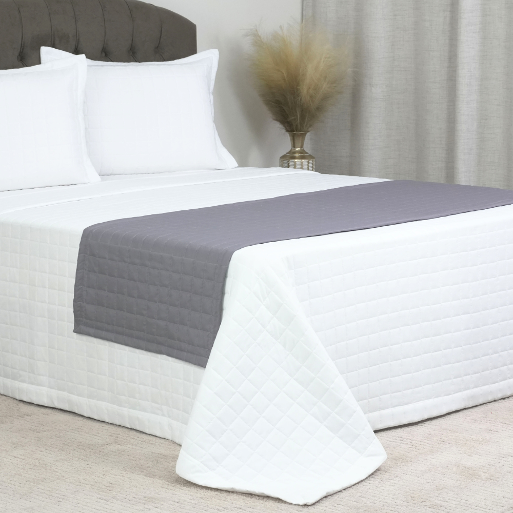 Peseira Copacabana King Cinza Percal 300 Fios