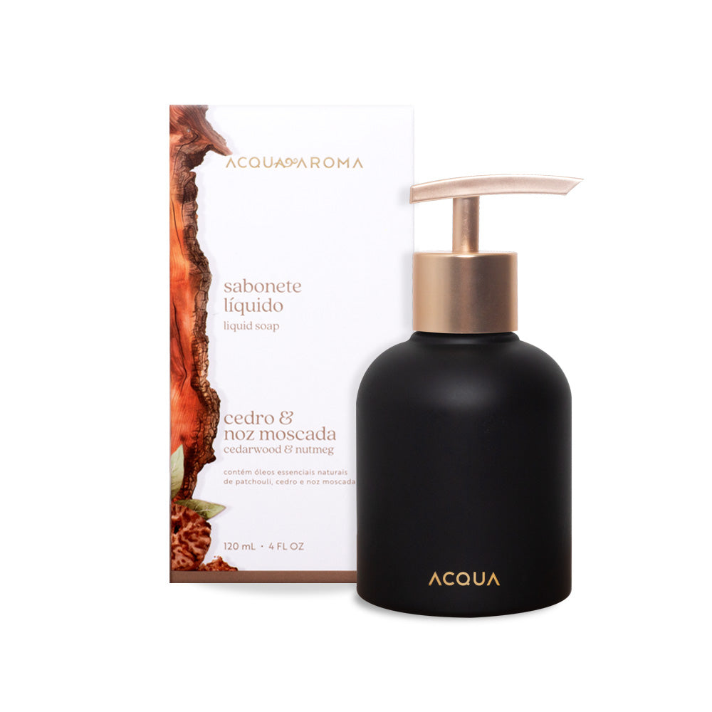 Sabonete Líquido Perfumado Cedro & Noz-Moscada 120ml, Acqua Aroma