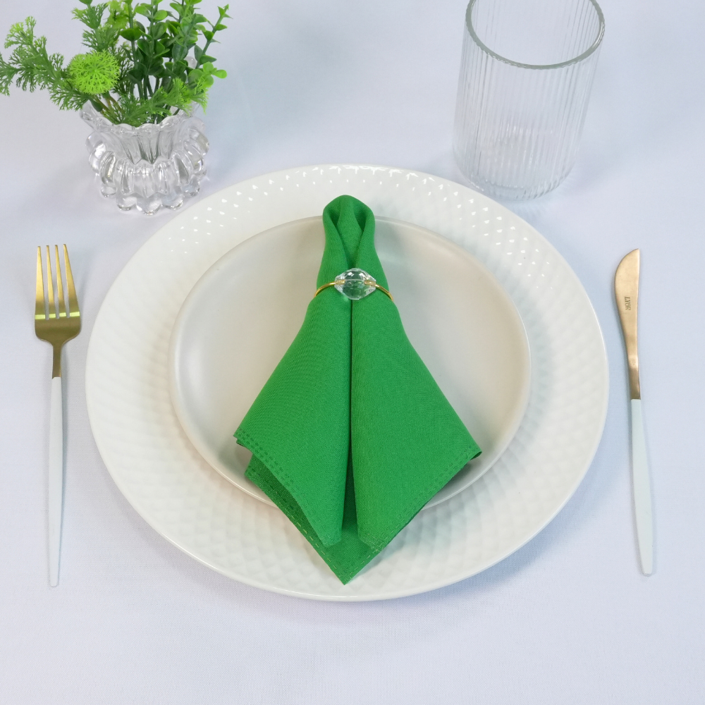 Kit com 12 Guardanapos Basic Verdes 35 x 35 cm em Tecido Oxford