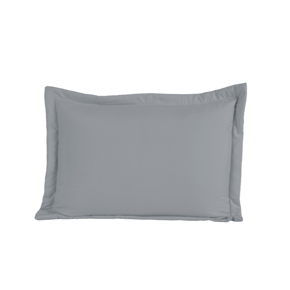 Porta-travesseiro Versatile Cinza 70x50cm Micropercal 300 Fios