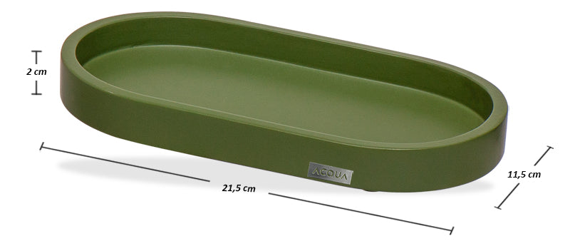 Bandeja Decorativa Oval Folhas Verdes – Acqua Aroma Essência da Terra