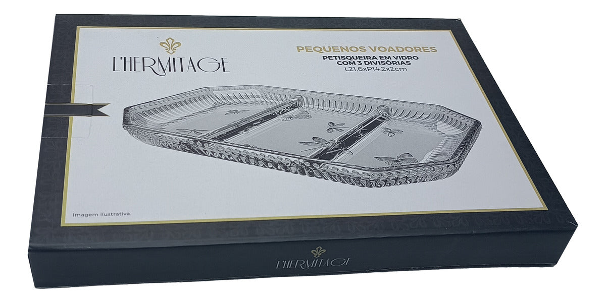 Petisqueira 3 Divisórias Cristal Ecológico Âmbar L’Hermitage