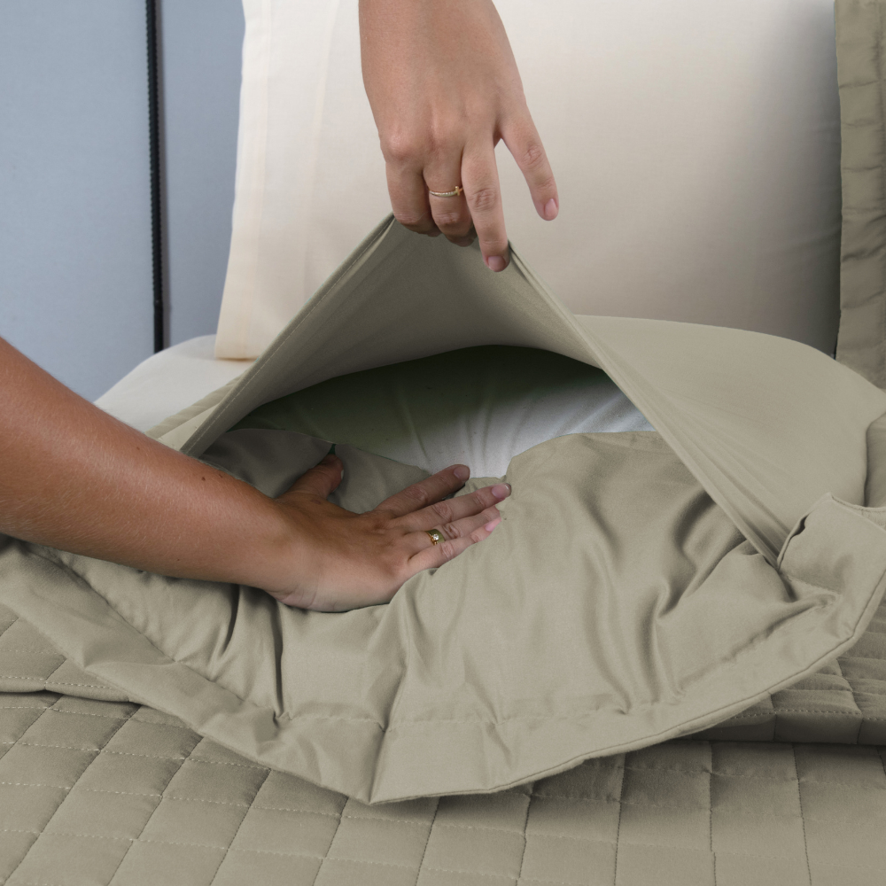 Kit Cobre-Leito Matelado Copacabana 2 Peças Solteiro Caqui Micropercal 300 Fios