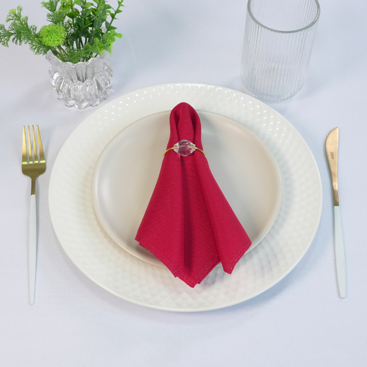Kit com 12 Guardanapos Basic Vermelhos 35 x 35 cm em Tecido Oxford