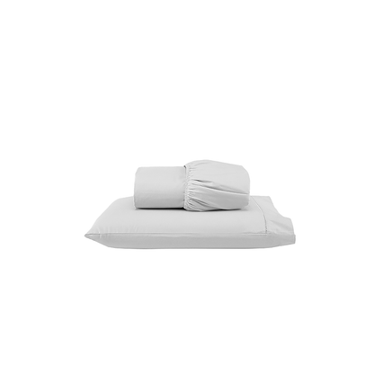 Jogo de Lençol Versatile Ponto Palito 2 Peças Solteiro Branco Micropercal 300 Fios