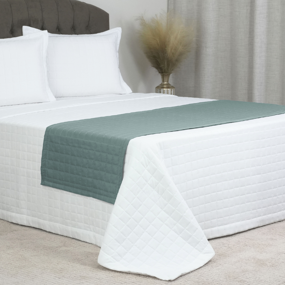 Peseira Copacabana Queen/Casal Verde Percal 300 Fios