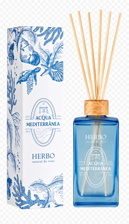 Difusor de Varetas Acqua Mediterrânea, 250 ml, da Herbo