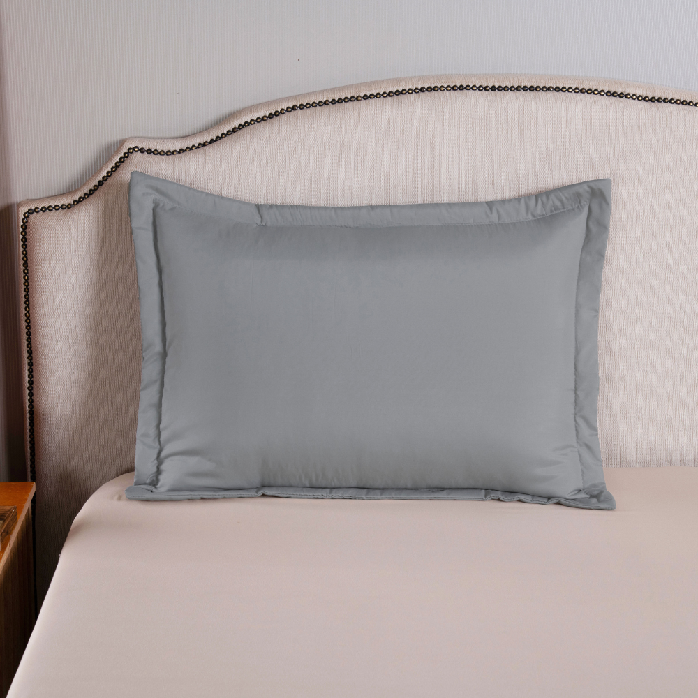 Porta-travesseiro Versatile Cinza 70x50cm Micropercal 300 Fios