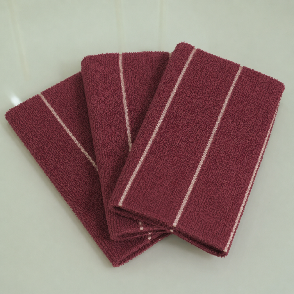 Kit 3 Panos de Copa Bonjour Vermelho 70cm x 45cm 100% Algodão Felpudo