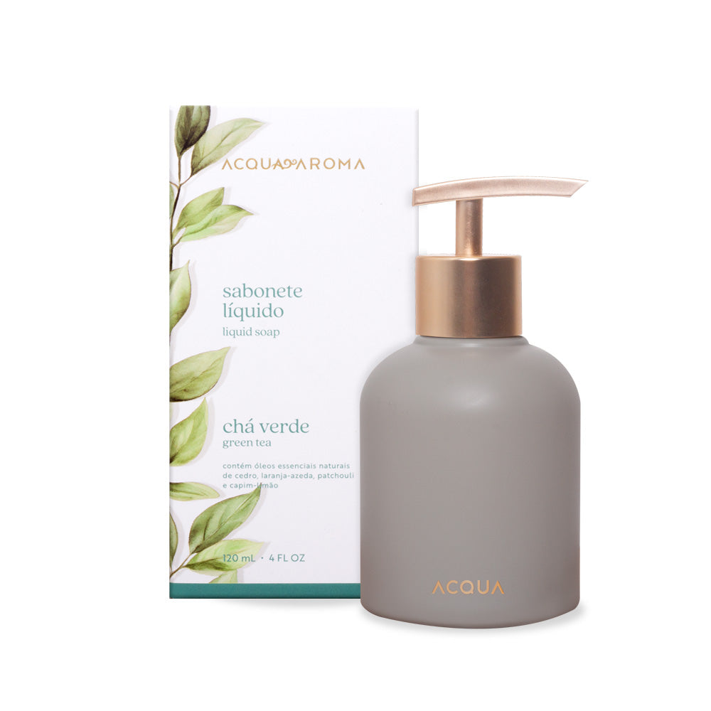 Sabonete Líquido Perfumado Chá Verde 120ml, Acqua Aroma