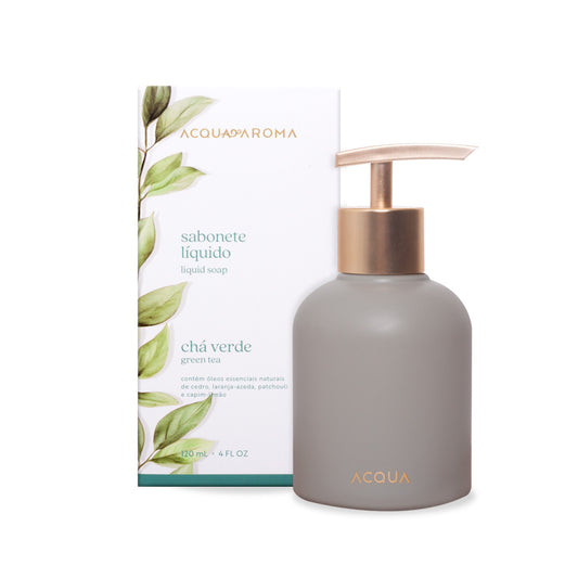 Sabonete Líquido Perfumado Chá Verde 120ml, Acqua Aroma