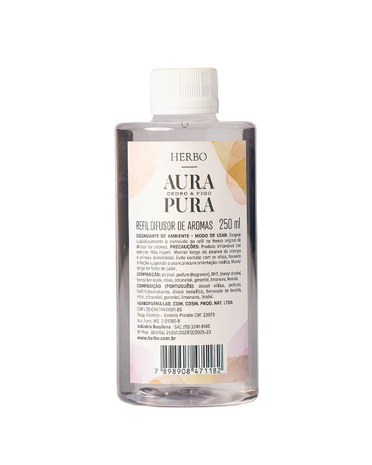 Refil Difusor de Varetas Cedro e Figo 250ml – Herbo Linha Aura Pura