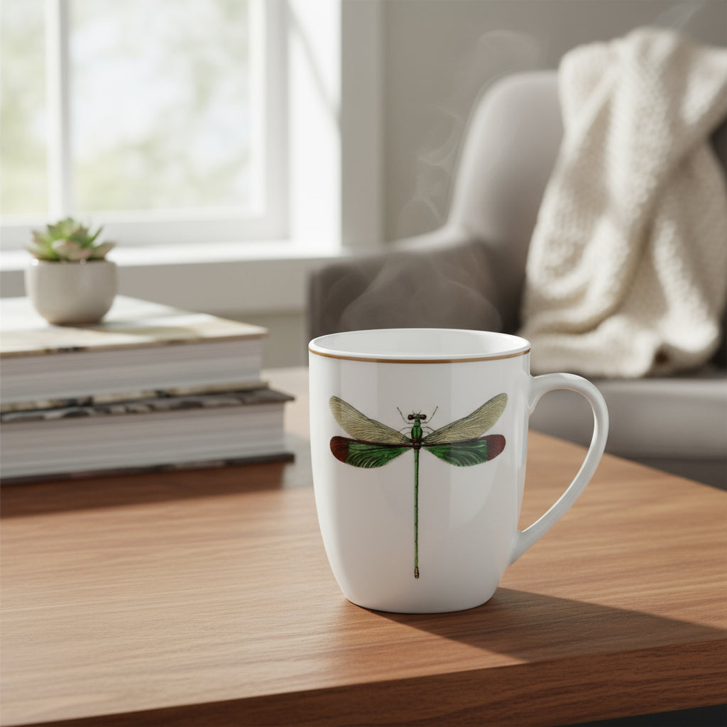 Caneca 340ml em Porcelana Libélula L’Hermitage