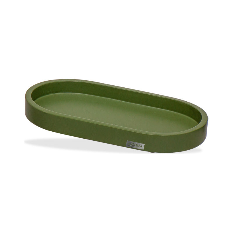 Bandeja Decorativa Oval Folhas Verdes – Acqua Aroma Essência da Terra
