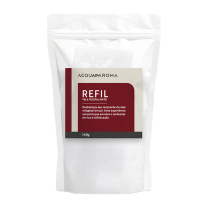 Refil Vela Vegetal Em Pó Casa Claudia 140g Acqua Aroma