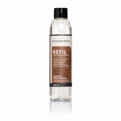 Refil para Difusor de Varetas Cedro e Noz-Moscada 200 ml – Acqua Aroma