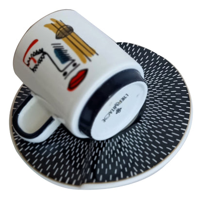Jogo 4 Xícaras Café com Pires Porcelana Faces Branco L’Hermitage