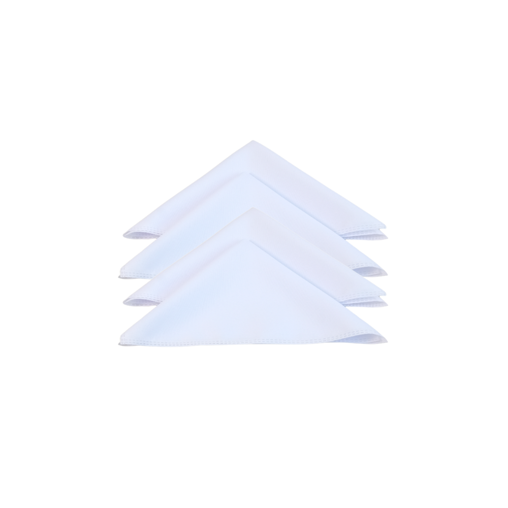 Kit com 4 Guardanapos Basic Brancos 35 x 35 cm em Tecido Oxford