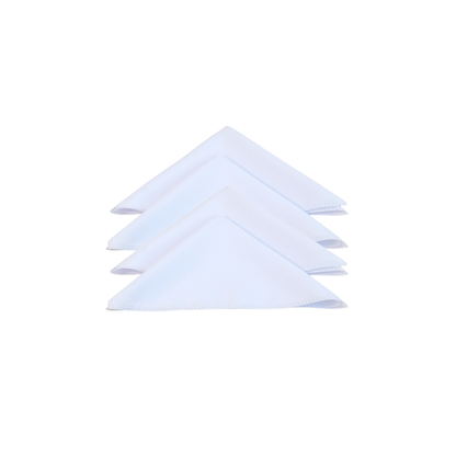 Kit com 4 Guardanapos Basic Brancos 35 x 35 cm em Tecido Oxford