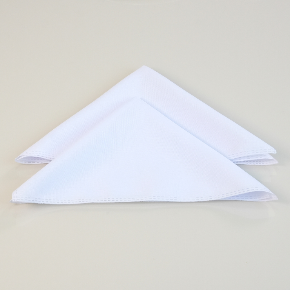 Kit com 4 Guardanapos Basic Brancos 35 x 35 cm em Tecido Oxford