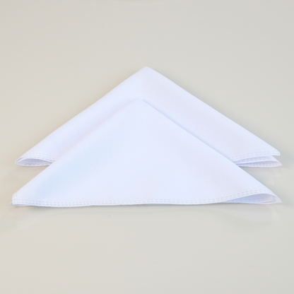 Kit com 4 Guardanapos Basic Brancos 35 x 35 cm em Tecido Oxford