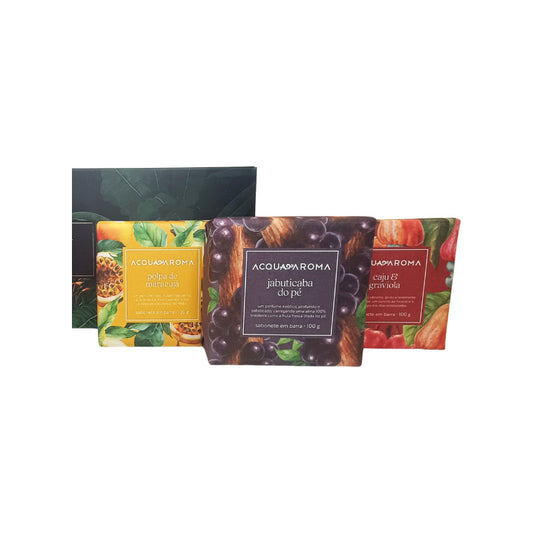 Kit Sabonete em Barra Brasil em Polpa 3x100g – Acqua Aroma Linha Tropicaliza
