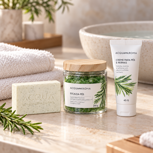 Kit Spa Ritual para Pés Alecrim e Limão Siciliano – Acqua Aroma