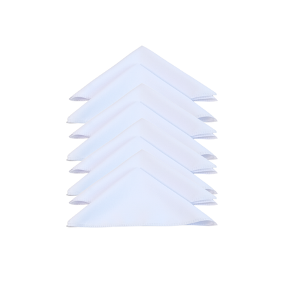 Kit com 8 Guardanapos Basic Brancos 35 x 35 cm em Tecido Oxford