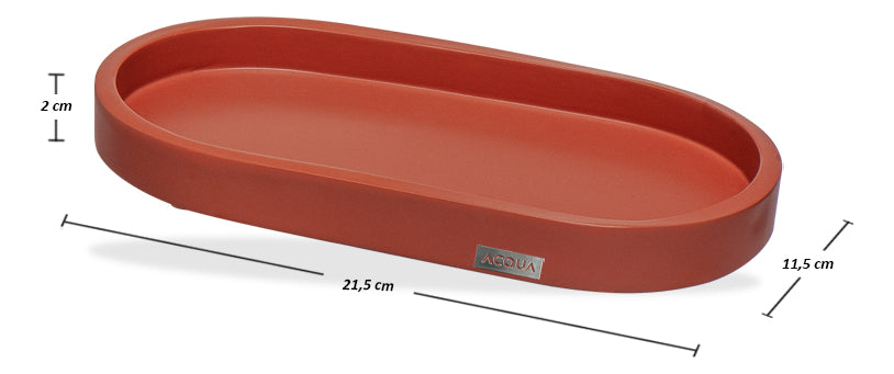 Bandeja Decorativa Oval Terracota – Acqua Aroma Essência da Terra