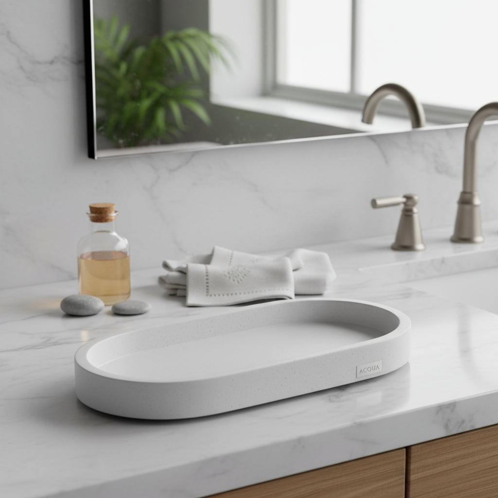 Bandeja Decorativa Oval Areia – Acqua Aroma Essência da Terra
