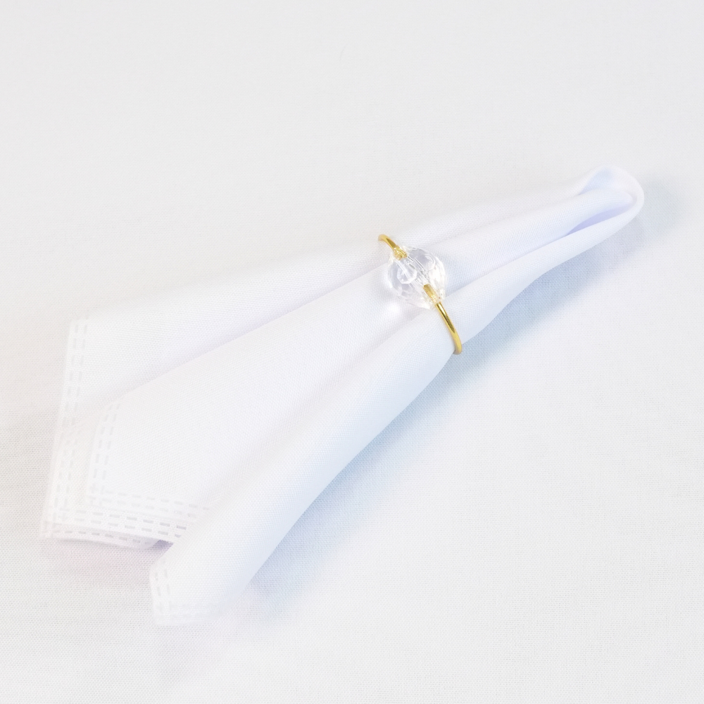 Kit com 12 Guardanapos Basic Brancos 35 x 35 cm em Tecido Oxford