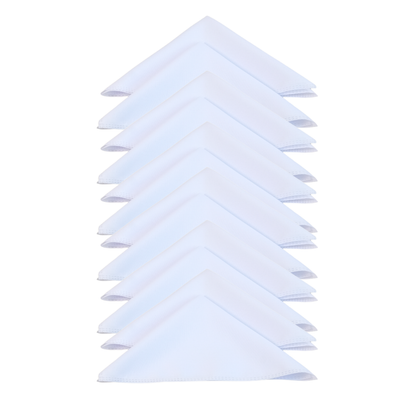 Kit com 12 Guardanapos Basic Brancos 35 x 35 cm em Tecido Oxford