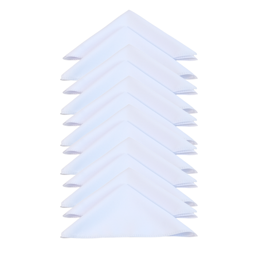 Kit com 12 Guardanapos Basic Brancos 35 x 35 cm em Tecido Oxford