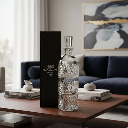 Conjunto Empilhável para Whisky em Vidro – Garrafa 280ml + 2 Copos 245ml