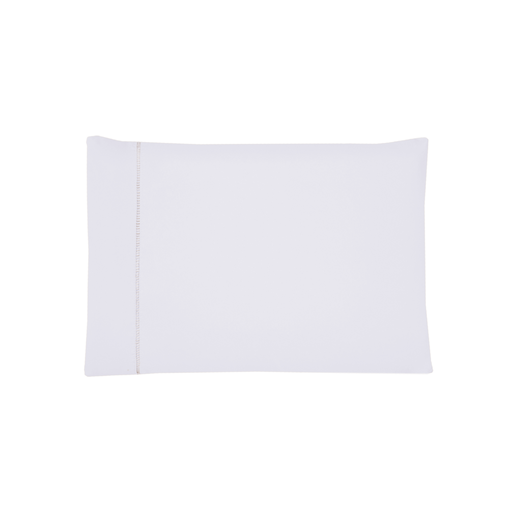 Par de Fronhas Versatile Branco Ponto Palito 70x50cm Micropercal 300 Fios