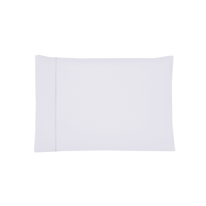 Par de Fronhas Versatile Branco Ponto Palito 70x50cm Micropercal 300 Fios