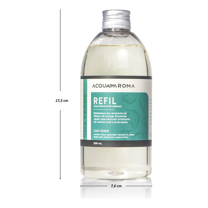 Refil Difusor de Varetas Chá Verde 500ml – Acqua Aroma