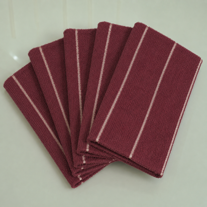 Kit 5 Panos de Copa Bonjour Vermelho 70cm x 45cm 100% Algodão Felpudo