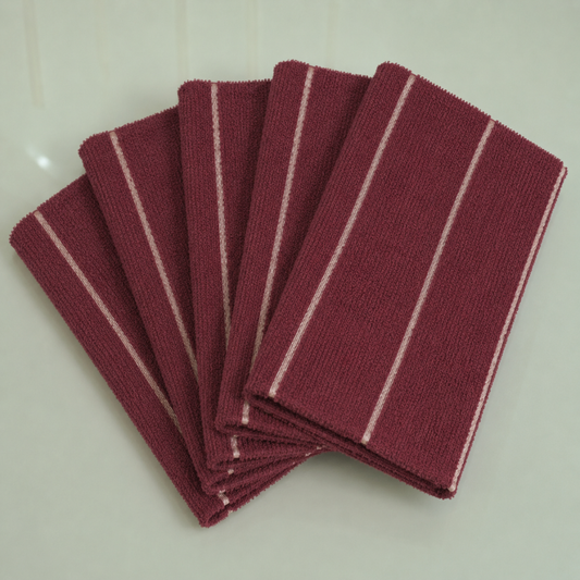 Kit 5 Panos de Copa Bonjour Vermelho 70cm x 45cm 100% Algodão Felpudo