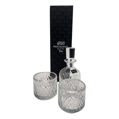 Conjunto Empilhável para Whisky em Vidro – Garrafa 280ml + 2 Copos 245ml