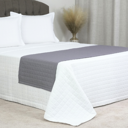 Peseira Copacabana Queen/Casal Cinza Percal 300 Fios