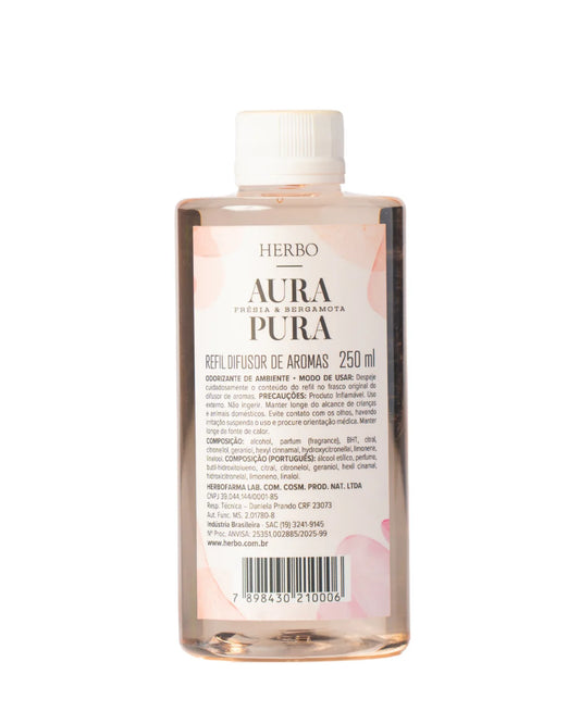 Refil Difusor de Varetas Frésia e Bergamota 250ml – Herbo Linha Aura Pura